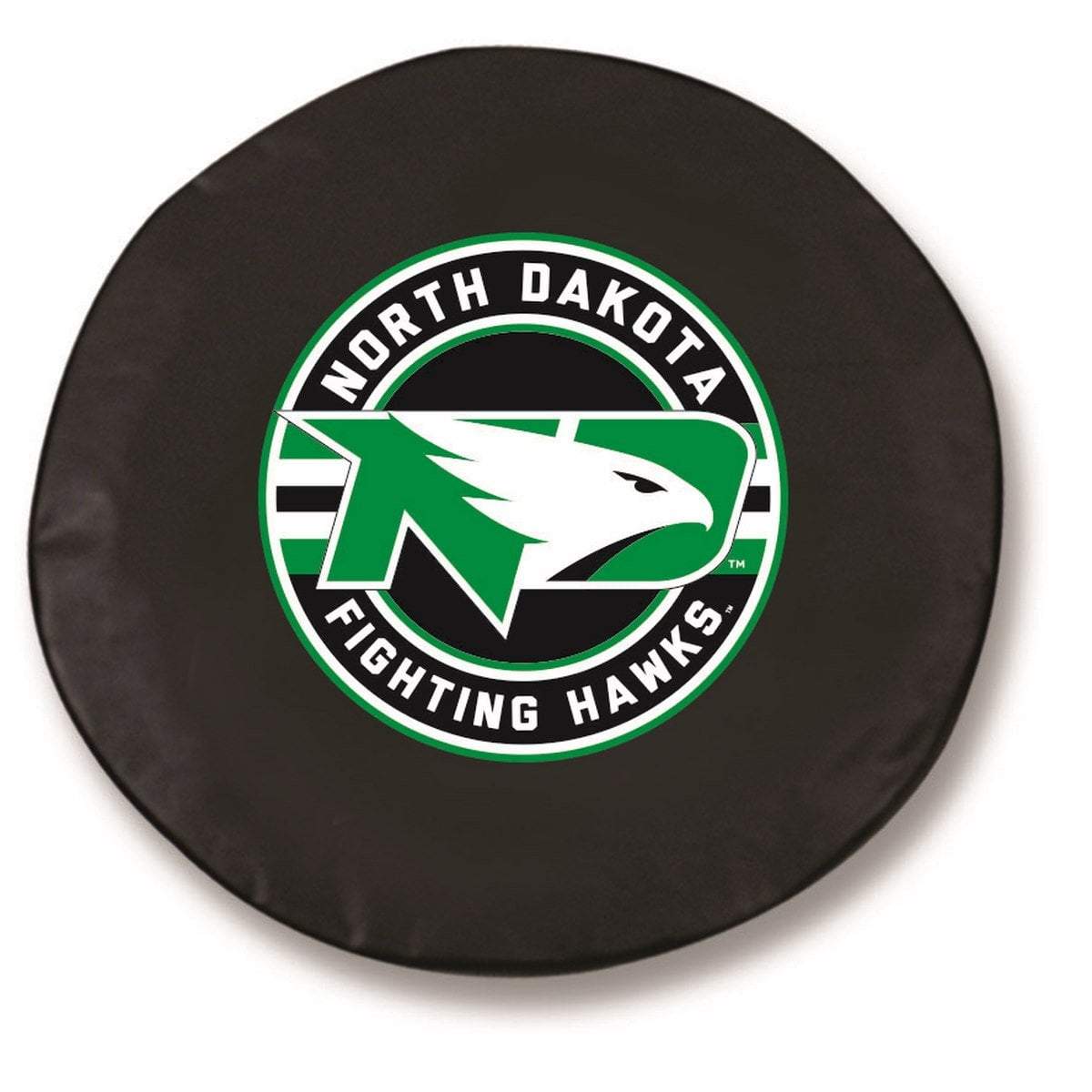 North Dakota Fighting Hawks HBS Black Fitted Car Tire Cover Sporting Up
