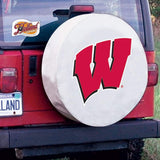 Wisconsin Badgers HBS "W" White Vinyl Fitted Car Tire Cover - Sporting Up