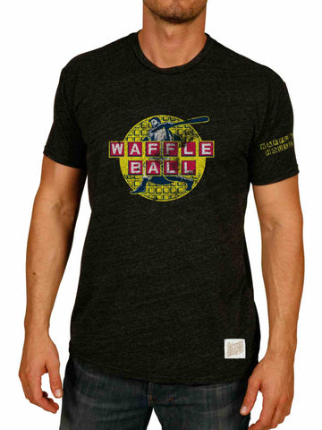 Waffle Ball Waffle House Baseball Retro Brand Atlanta Braves Black T-Shirt