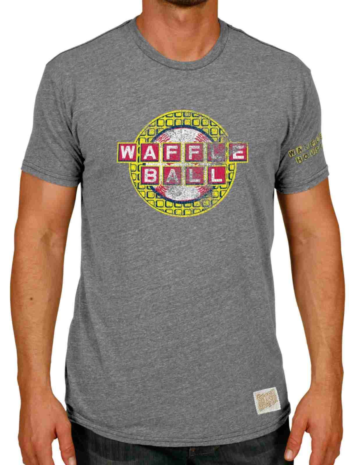 Waffle Ball Waffle House Baseball Retro Brand Atlanta Braves Black T-Shirt